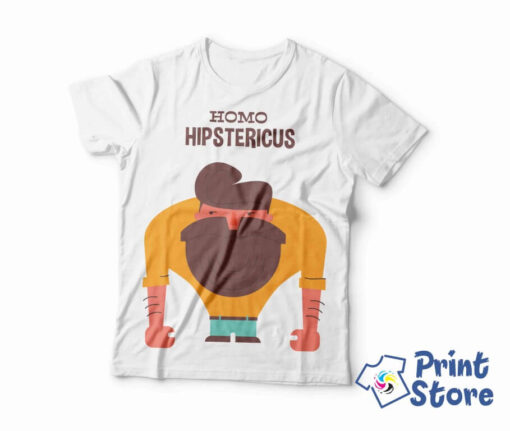 Homo hipstericus - bela muška majica