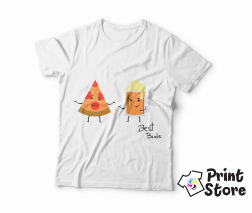 Best Buds, Pizza i pivo idealna kombinacija. Motivi hrane na majicama