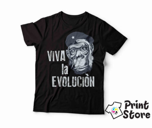Viva la evolucion - muška crna majica print store