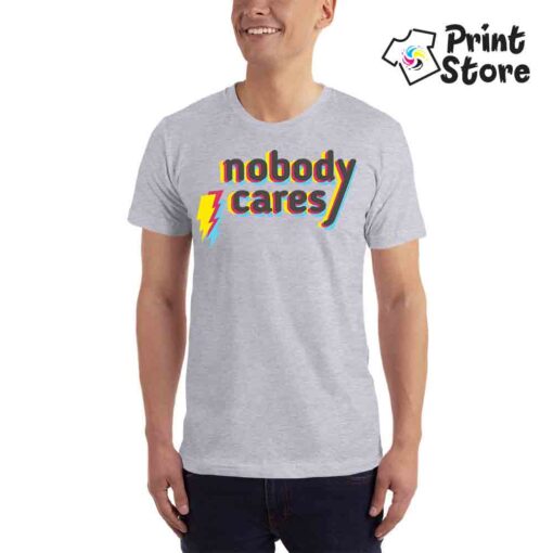 Nobody cares muška majica siva