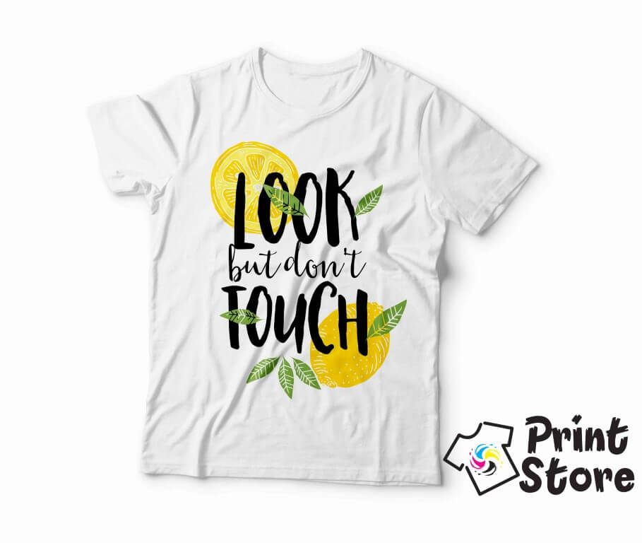 Look but don't touch - bela muška majica