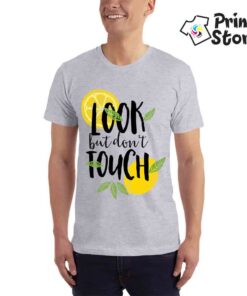 Look but don't touch muška majica siva