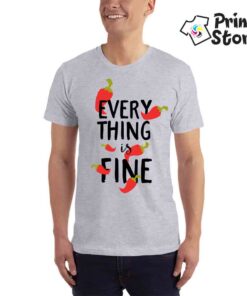 Everything is fine muška majica siva Print Store