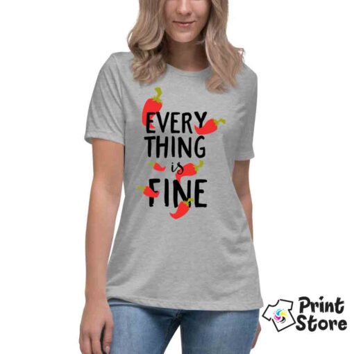 Everything is fine ženska siva majica Print Store