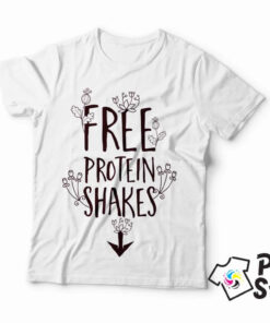 Free protein shakes - muška bela majica