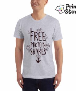 Free protein shakes muška siva majica