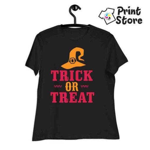 Trick or treat - ženska crna majica