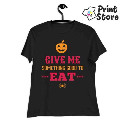 Give me something good to eat - ženska crna majica