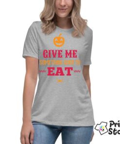 Give me something good to eat - ženska siva majica