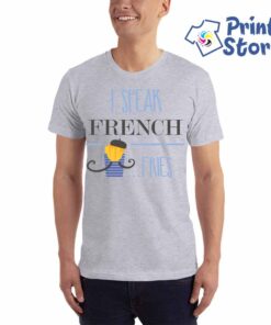 I speak french fries muška siva majica