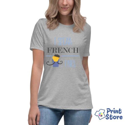 I speak french fries ženska siva majica