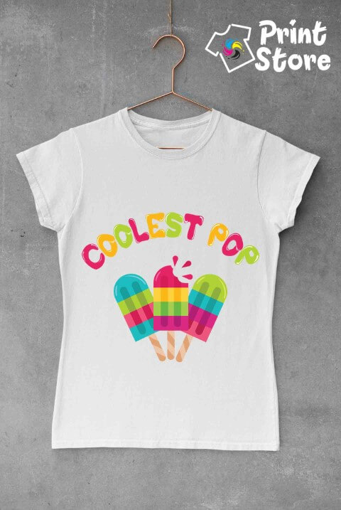 Ženska bela majica Coolest pop. Print Store online majice