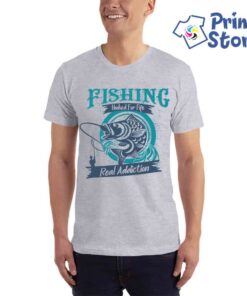 Fishing Hooked for fife real addiction - muška siva majica