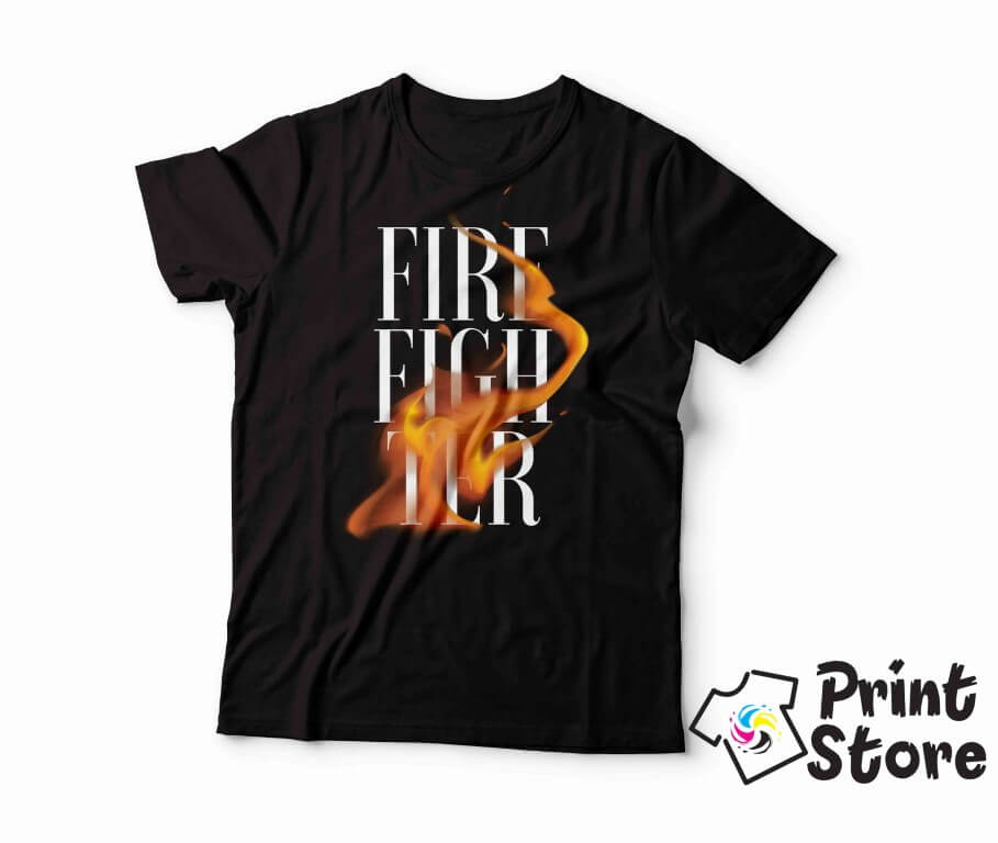 Fire fighter muška crna majica