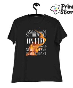 Set the world on fire - ženska crna majica