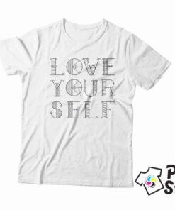 Love your self - muška bela majica