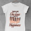 Ženska bela majica - These are the keys to my Happiness