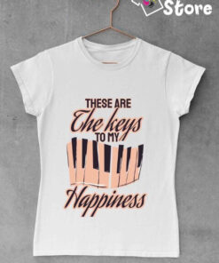 Ženska bela majica - These are the keys to my Happiness