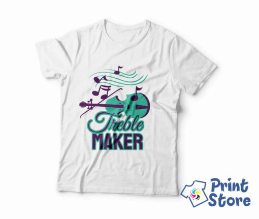 Treble maker muška bela majica - Print Store