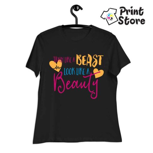 Ženske majice - Train like a Beast look like a Beauty - Image 3
