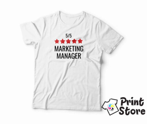 Marketing manager bela muška majica Print Store
