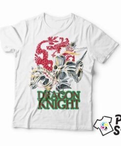 Dragon knight muška bela majice