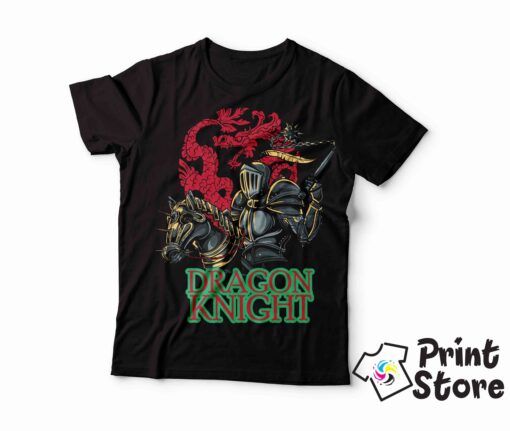 Dragon knight muške crne majice