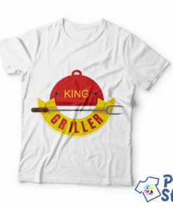 Bela muška majica King griller - Print Store online prodavnica