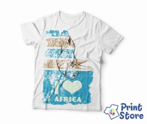 I love africa muška bela majica