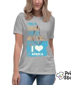 I love africa - ženska siva majica