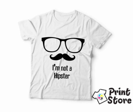 Bela muška majica I'm not a Hipster