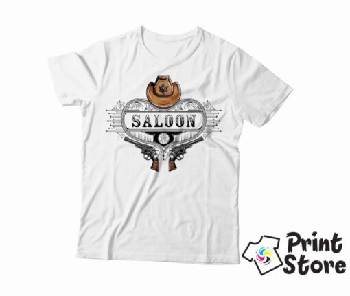 Saloon muška bela majica Print Store