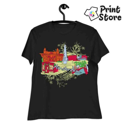 Ženska majica crna Amsterdam Print Store