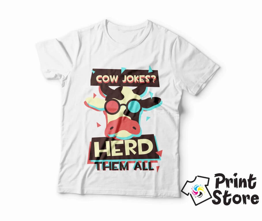 Muške majice - Cow jokes? Herd them all - Слика 2