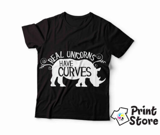 Muške majice - Real unicorns have curves