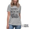 Glass make you smart - ženska siva majica print store