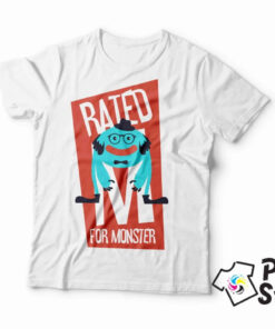 Rated for monster - bela muška majica