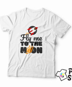 Fly me to the moon muška bela majica