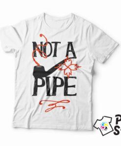 Not a pipe - bela muška majica