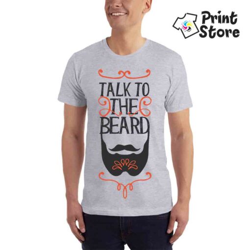 Talk to the beard - muška majica siva print store