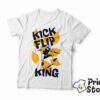Bela skejterska majica, Kick flip king .