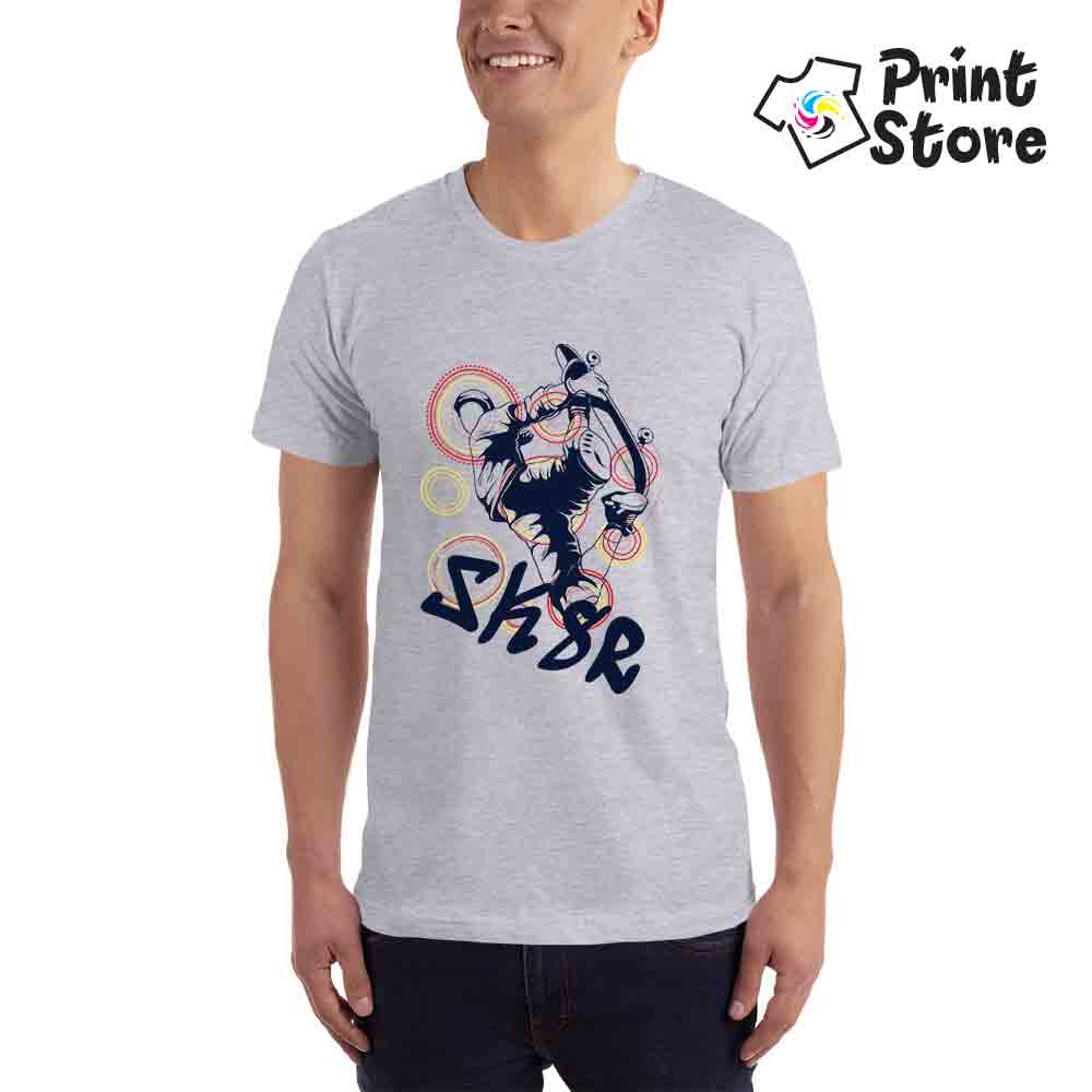 Skejterska siva majica SK&R. Print Store