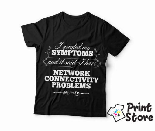 Network connectivity problems - muška crna majica.