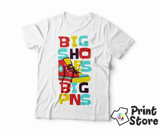 Big Shoes Big PNS - muška bela majica Print Store