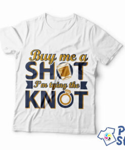 Buy me a shot I'm tying the knot - muška bela majica. Print Store majice sa natpisima.