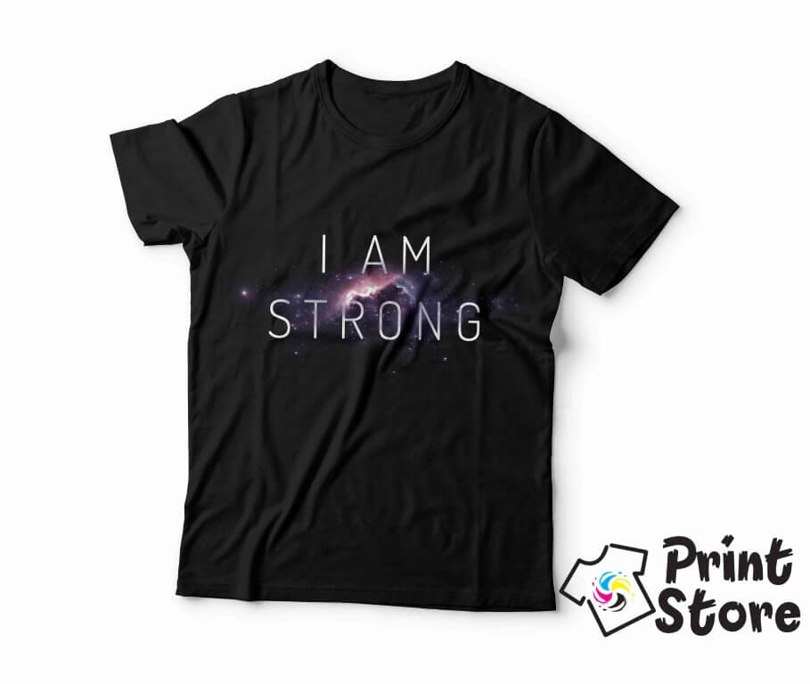 I am strong - muška crna majica.
