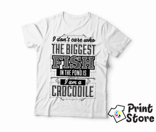 I am a crocodile - muška bela majica. Print Store majice sa stampom.
