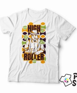 High roller muška majica bela