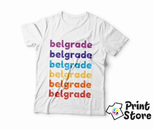 Belgrade muška majica. Originalan poklon za goste Beograda. Online prodavnica Print Store