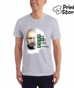 Muška siva majica sa motivom iz popularne serije Breaking bed. Stay out of my Territory